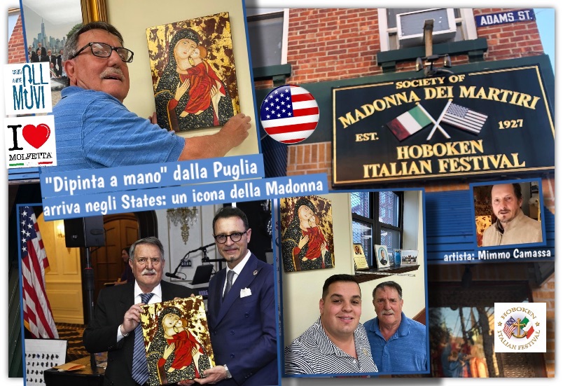 Hand painted from Puglia in the States: an icon of the Madonna dei Martiri