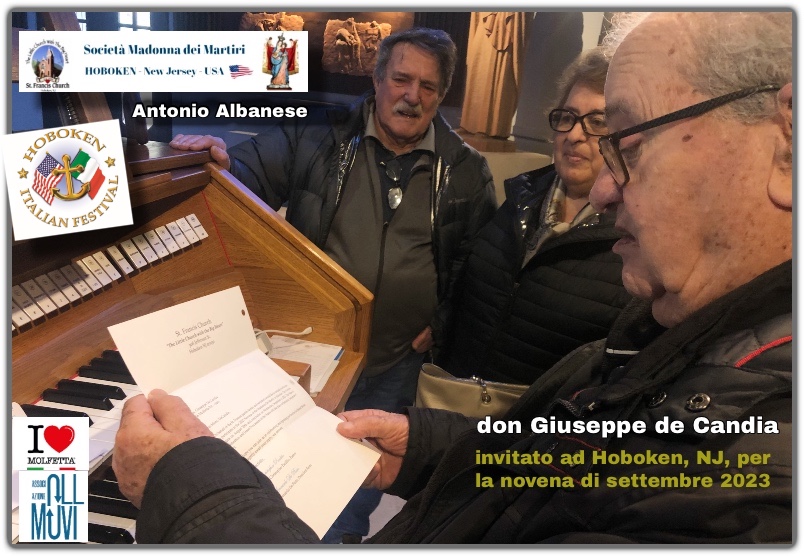 From the USA an invitation for don Giuseppe de Candia to Hoboken