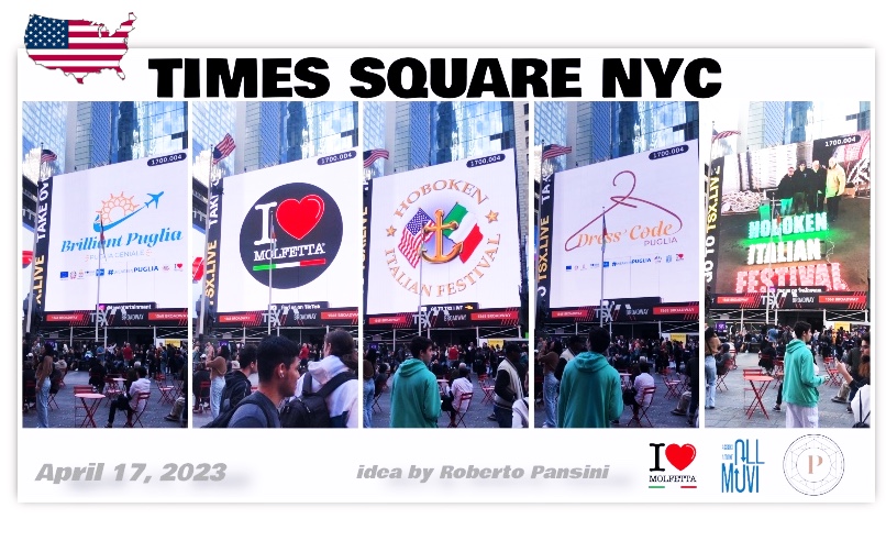 Hoboken, Molfetta and the Puglia Region on the screens of Times Square NYC