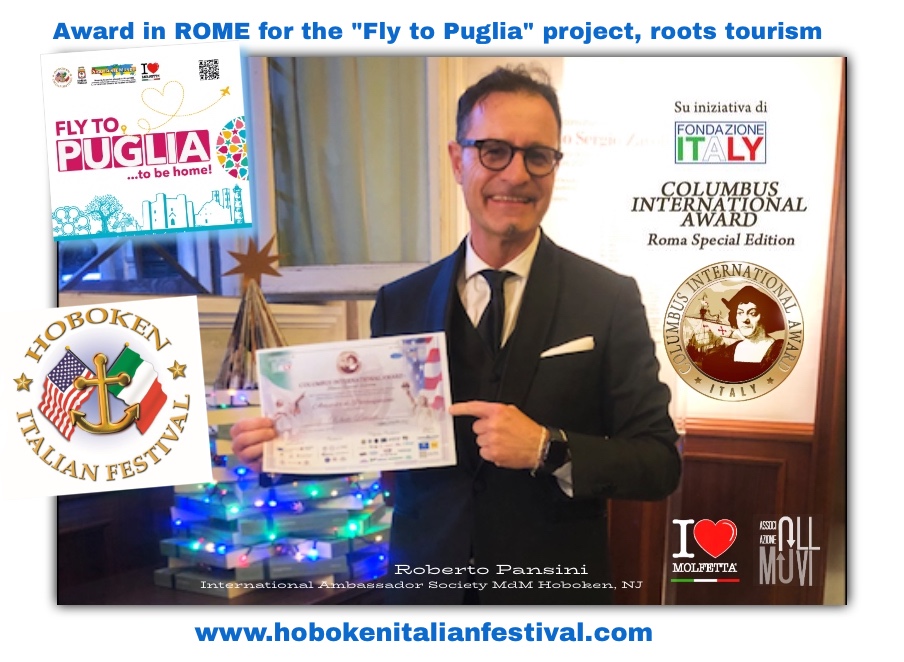 Columbus International Award for Hoboken Italian Festival: fly to Puglia