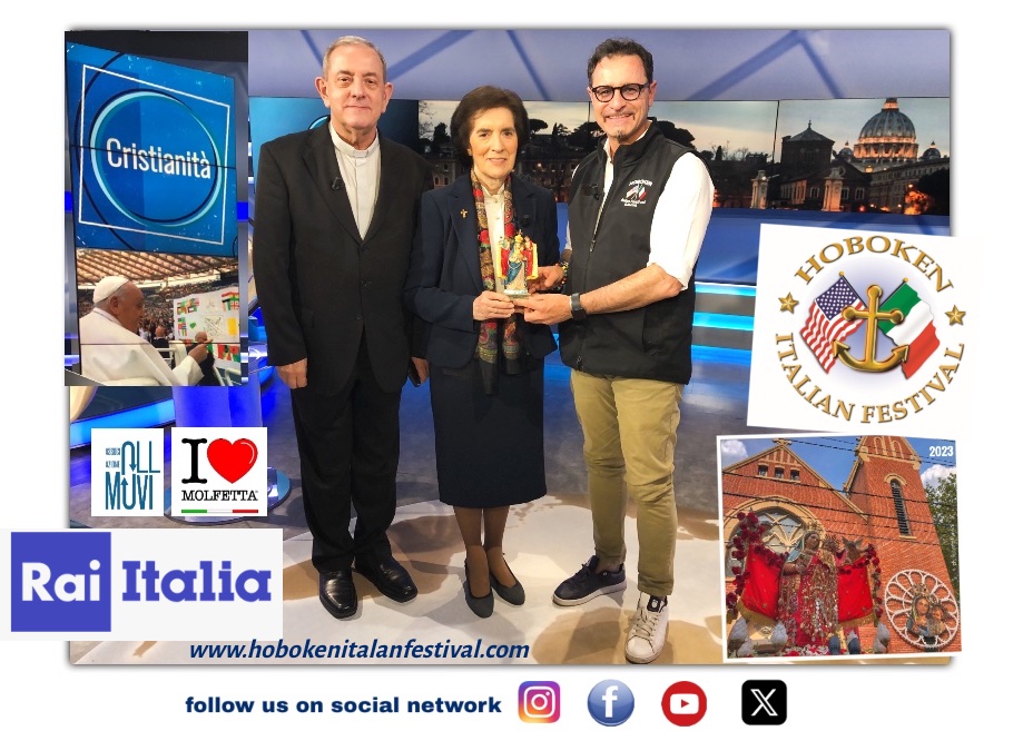 In TV RAI Italia talk Madonna dei Martiri and Hoboken Italian Festival USA