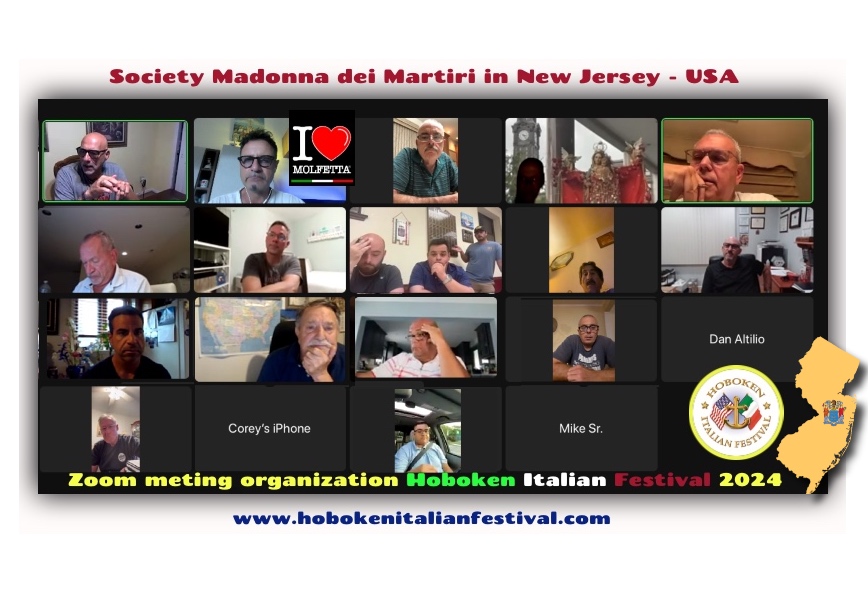 Organization for Hoboken Italian Festival 2024: meeting on Zoom with Puglia