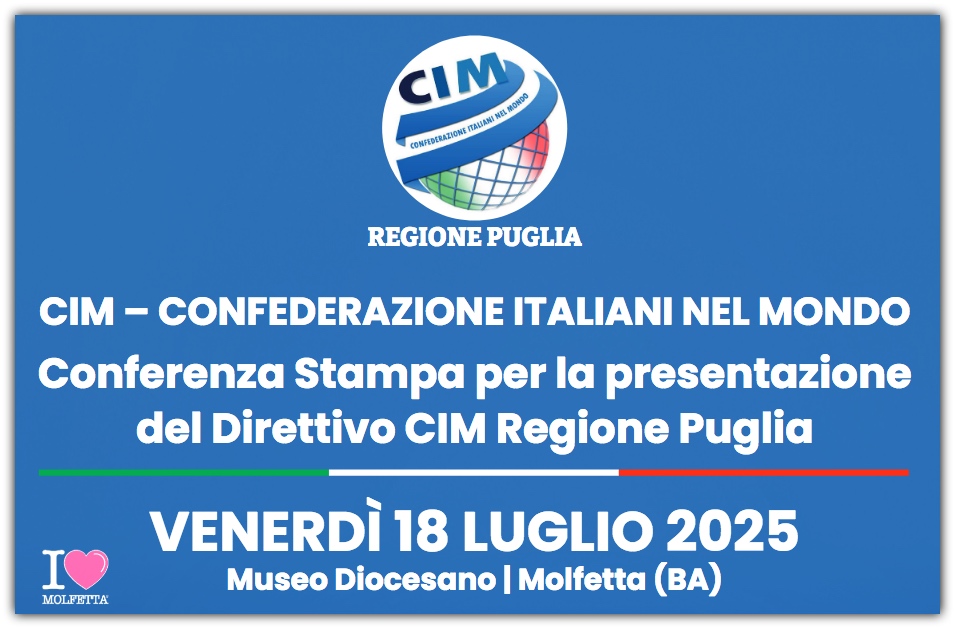 Nasce il Direttivo CIM, Confederazione Italiani nel Mondo, delegazione Puglia