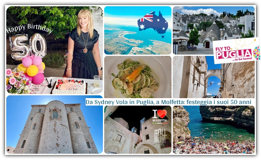 Da Sydney Vola in Puglia, a Molfetta: festeggia i suoi 50 anni