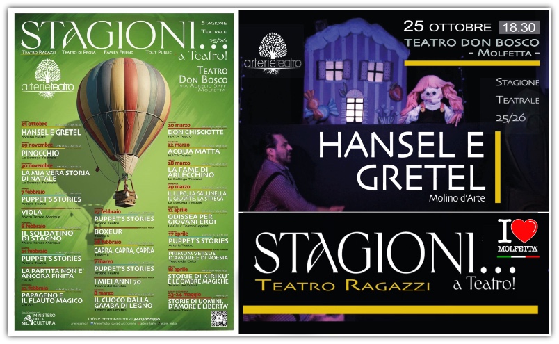 Stagione Teatrale a Molfetta: Hansel e Gretel sabato 25 ottobre