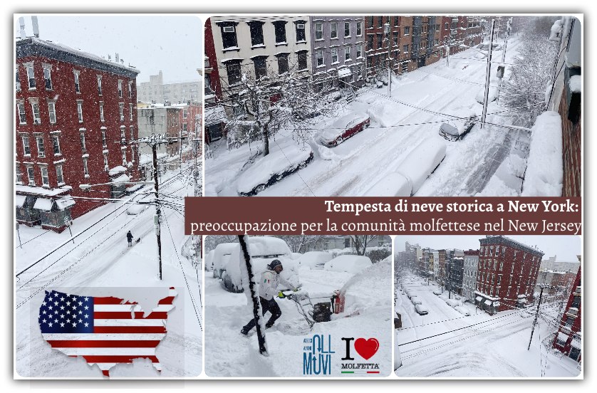 Tempesta di neve storica a New York: preoccupazione per la comunita' molfettese nel New Jersey