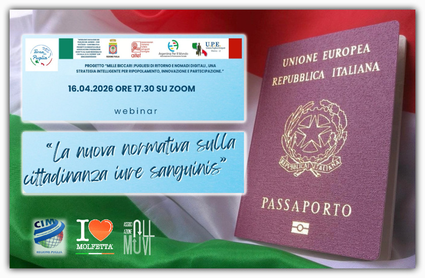 Riacquisto della cittadinanza italiana: ruolo delle associazioni dei Pugliesi nel Mondo