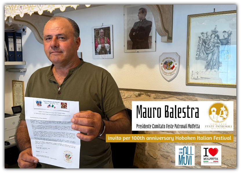 Invito al Presidente Mauro Balestra ad Hoboken per il 100th Anniversary Madonna dei Martiri