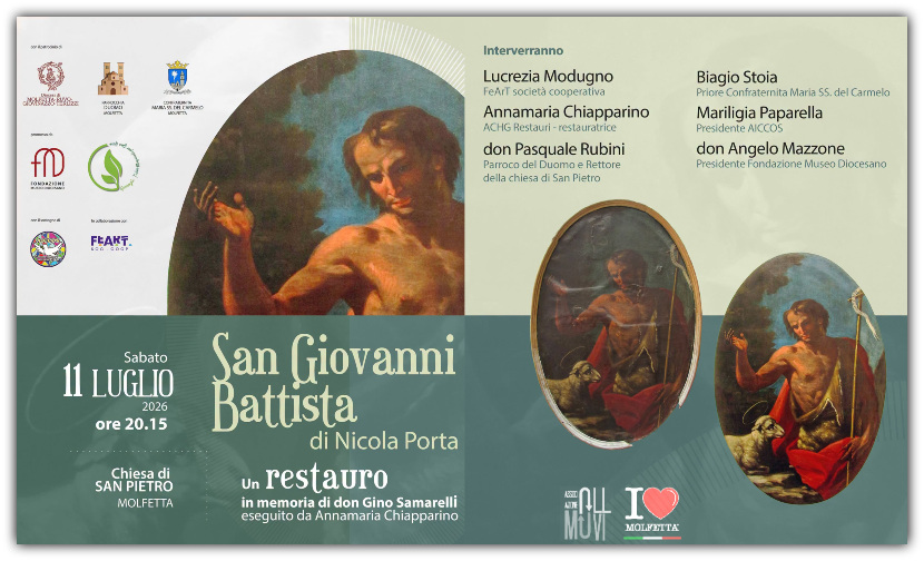 A Molfetta restaurata la tela che raffigura San Giovanni Battista