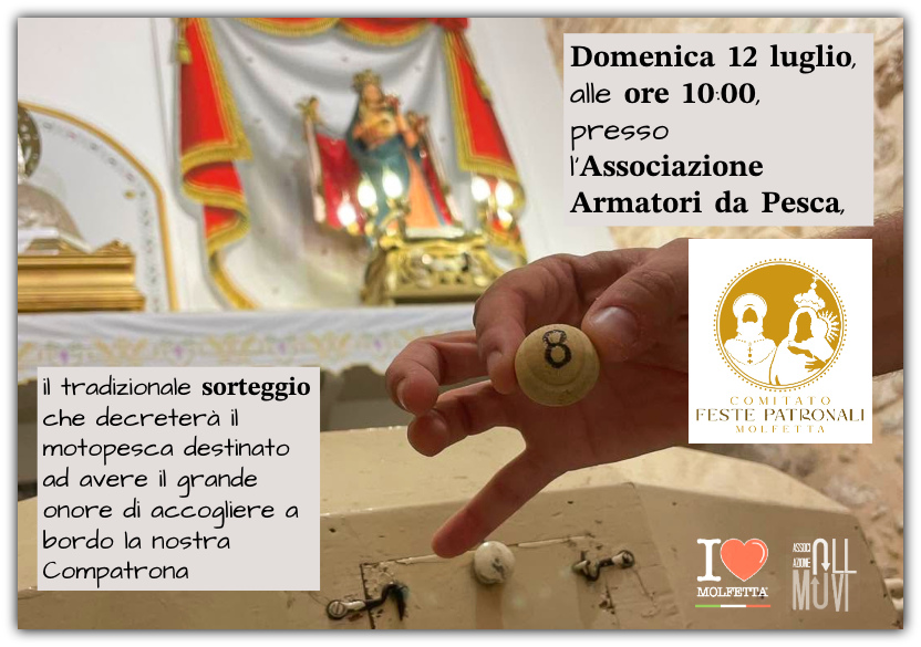 A Molfetta il sorteggio del motopesca: verso la Festa Patronale MdM 2026