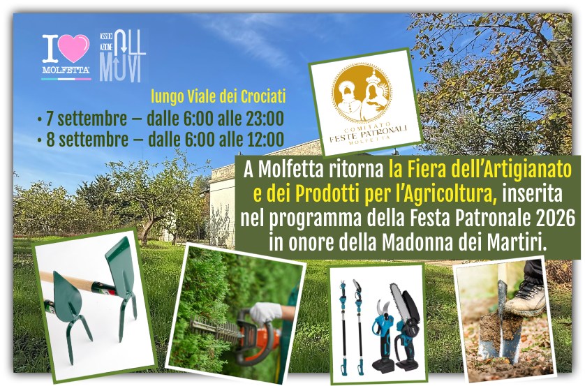 A Molfetta torna la fiera dedicata agli Artigiani: Festa Patronale 2026