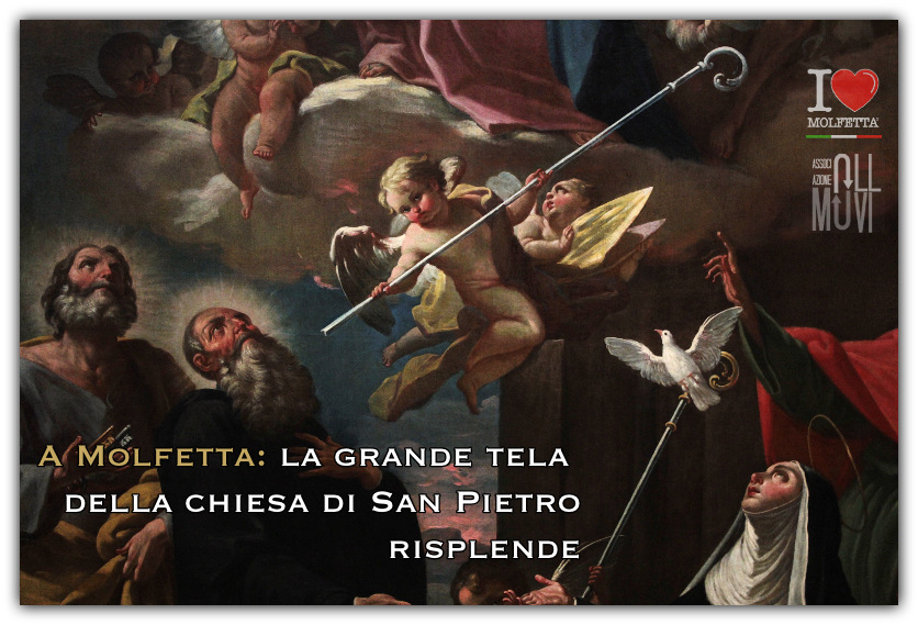 A Molfetta la grande tela della chiesa di San Pietro risplende