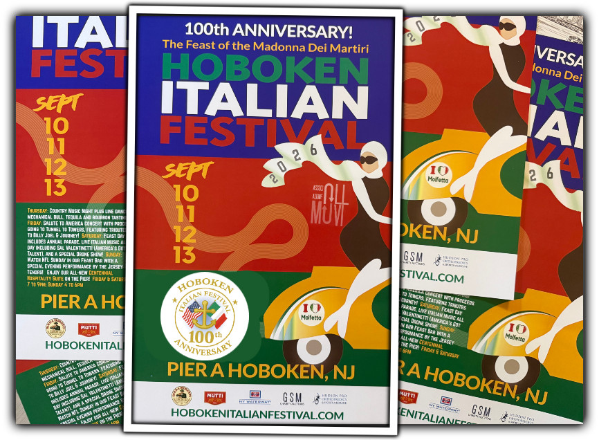Il poster del Centenario Hoboken Italian Festival: un frammento di storia da incorniciare