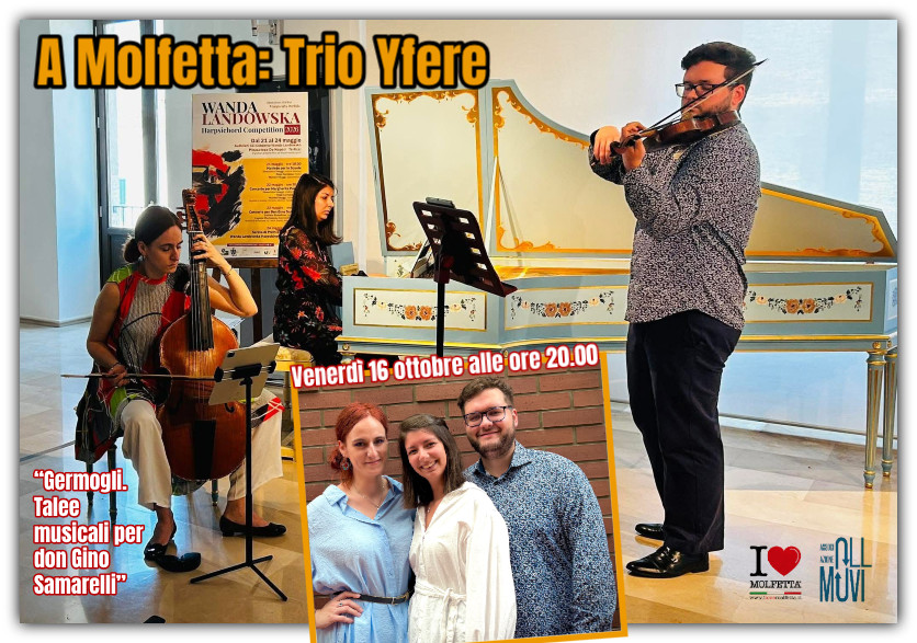 A Molfetta Torna Germogli. Talee musicali per don Gino Samarelli con il Trio Yfere in concerto
