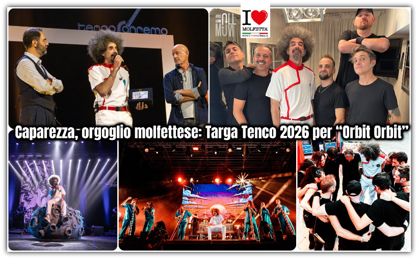 Caparezza, orgoglio molfettese: Targa Tenco 2026 per Orbit Orbit