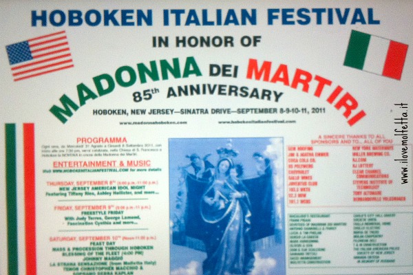 Hoboken Italian Festival dal 8 al 11 set