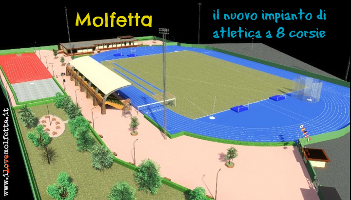 Pista di atletica a otto corsie a Molfetta