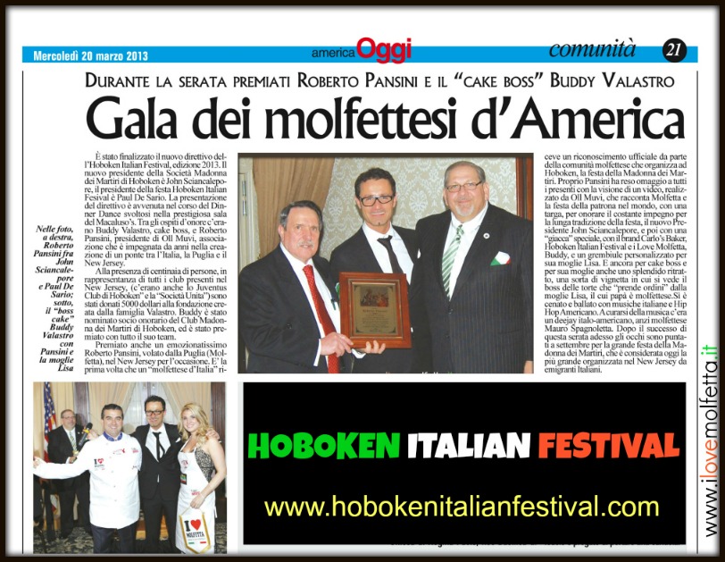 Hoboken Italian Festival su America Oggi 