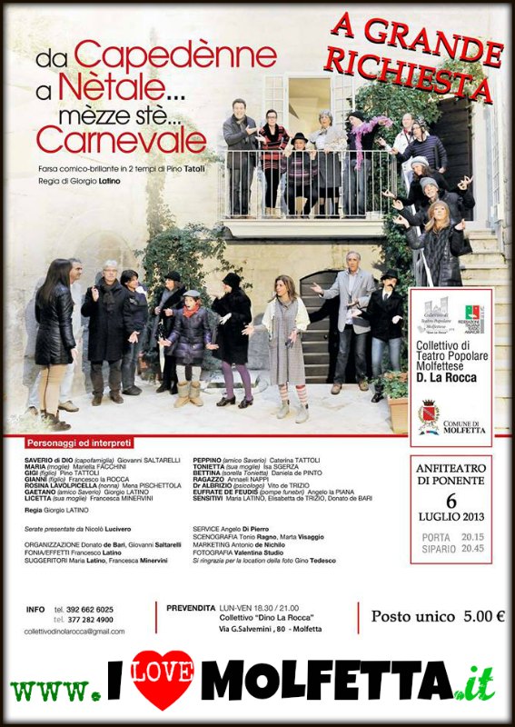 Commedia in vernacolo molfettese: sabato 6 luglio