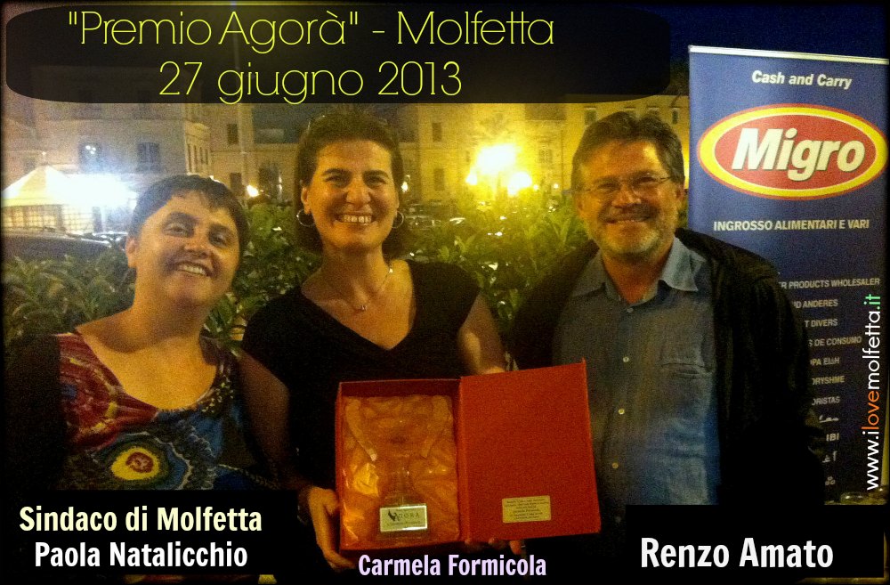 Premio Agorà 2013 a Carmela Formicola