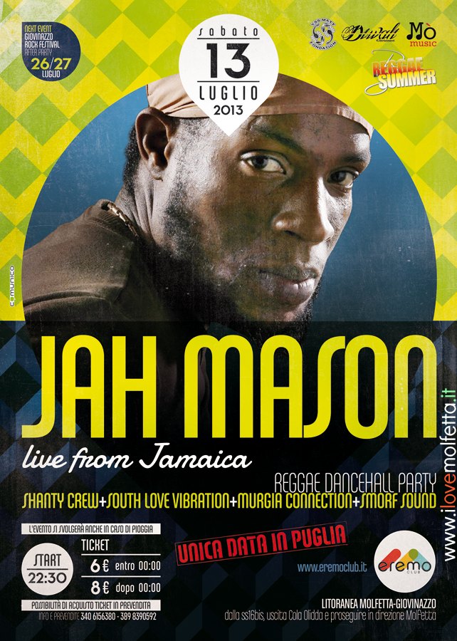 Jah Mason dalla Jamaica a Molfetta