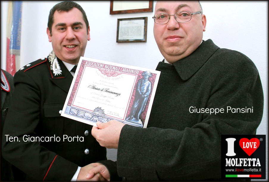 Attestato di benemerenza a Giuseppe Pansini