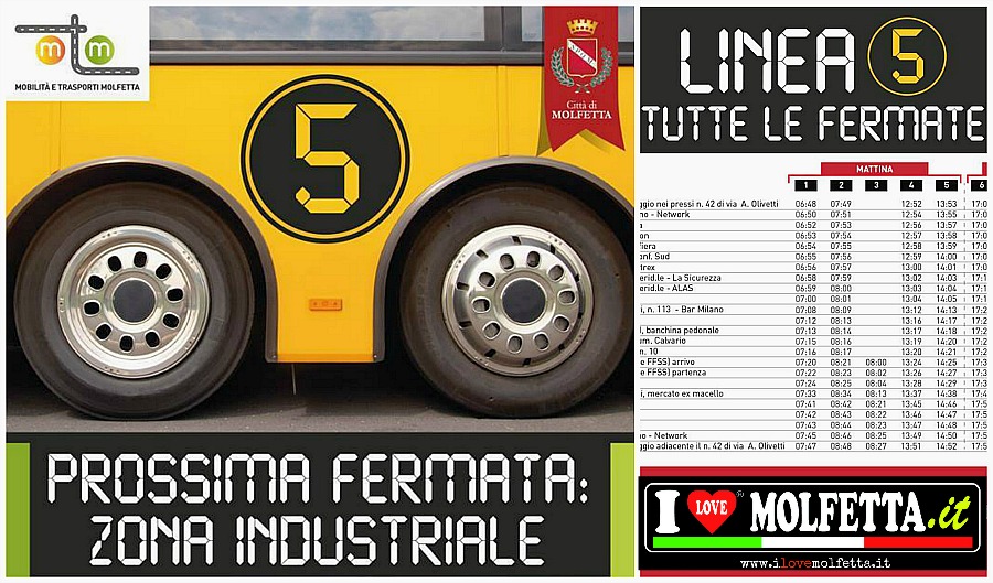 Linea 5 dalla MTM: fermata zona industriale 