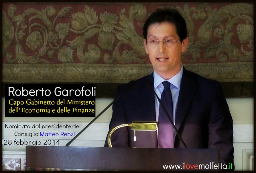 Garofoli: Capo Gabinetto del Ministero dellEconomia e delle Finanze