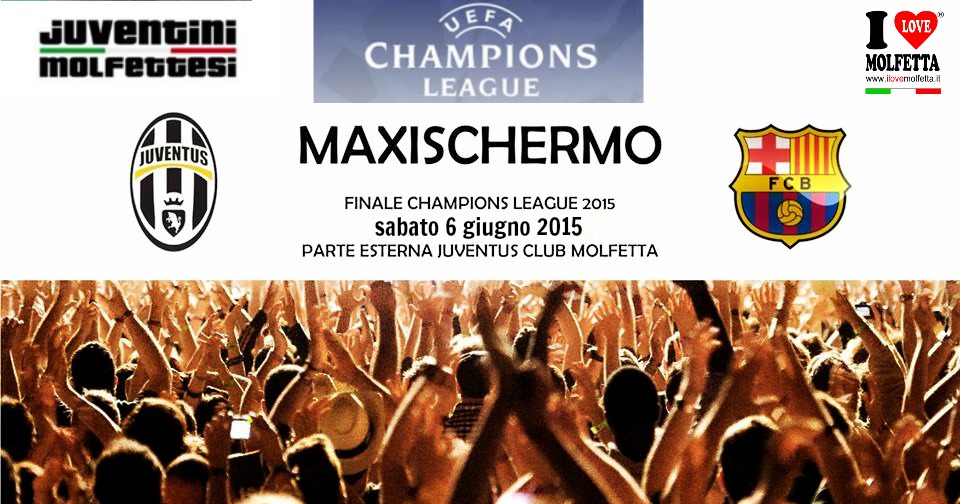 Maxischermo a Molfetta: Juve-Barcellona