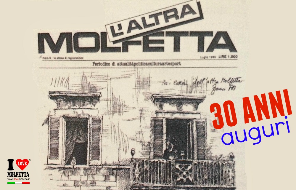 Auguri a L'altra Molfetta per i 30 anni di attività