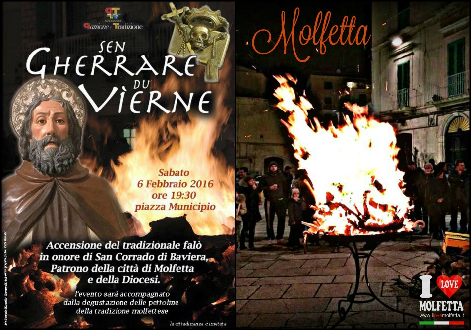 Accensione del tradizionale fal&ograve; di San Corrado