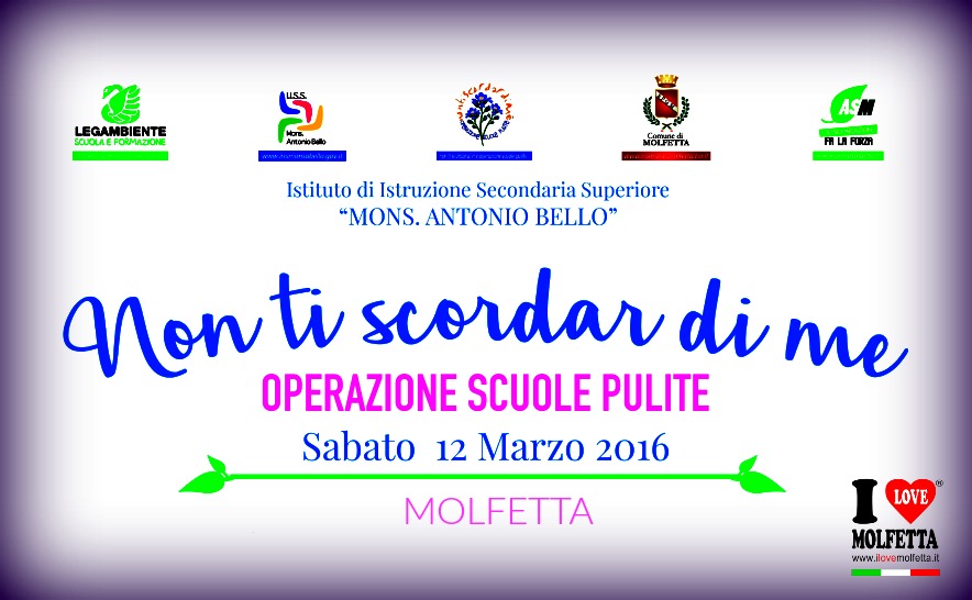 Non ti scordar di me. Operazione Scuole pulite