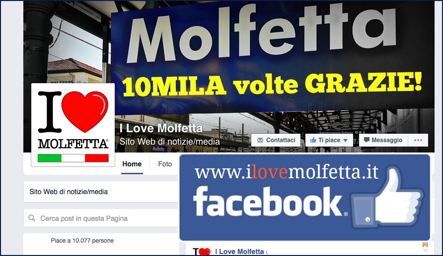 10mila volte GRAZIE!  I Love Molfetta ringrazia i suoi followers