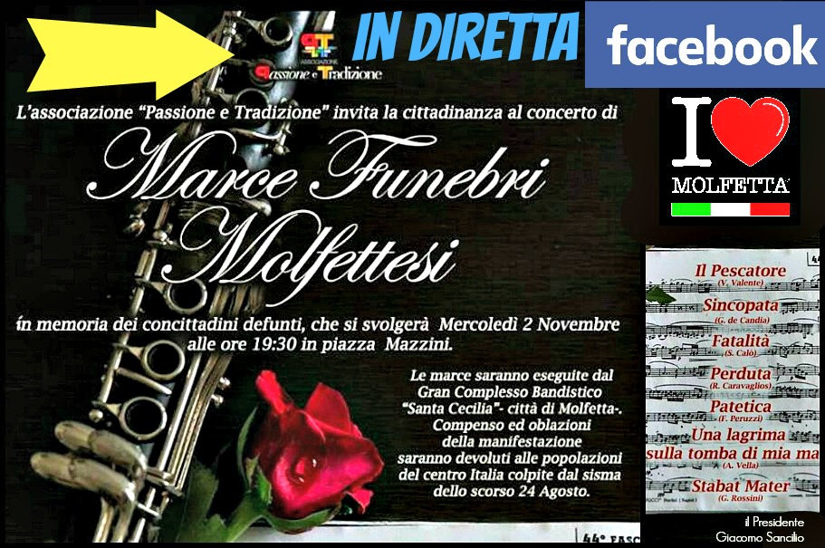 Le marce funebri molfettesi in diretta su facebook 