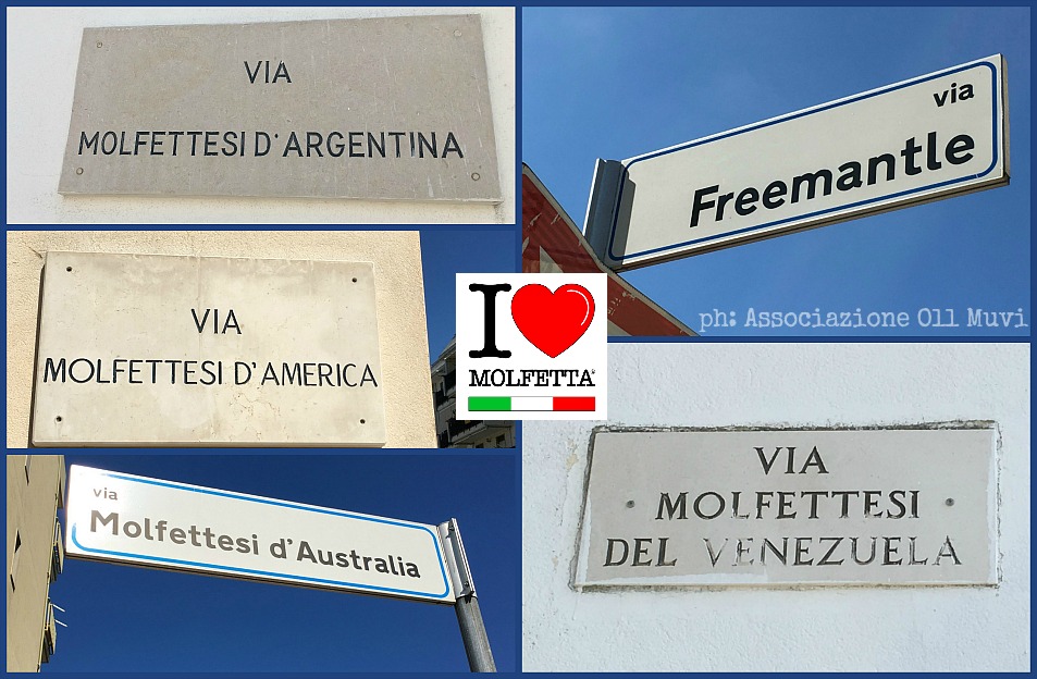 Le strade dedicate agli emigranti molfettesi