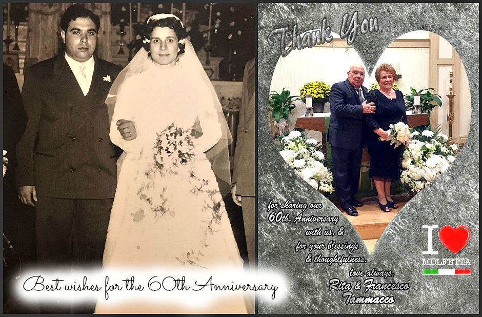 Nel New Jersey coniugi molfettesi festeggiano 60 anni di matrimonio