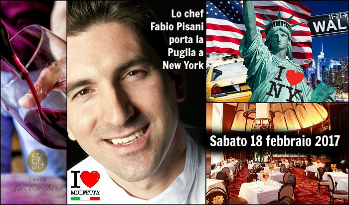 Lo chef Fabio Pisani in cucina a New York