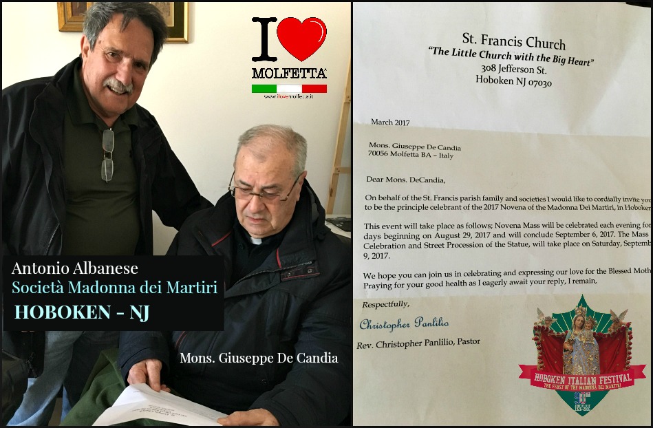 Dagli States l'inivito ufficiale a Mons.Giuseppe de Candia
