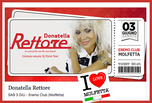 Donatella Rettore in concerto a Molfetta