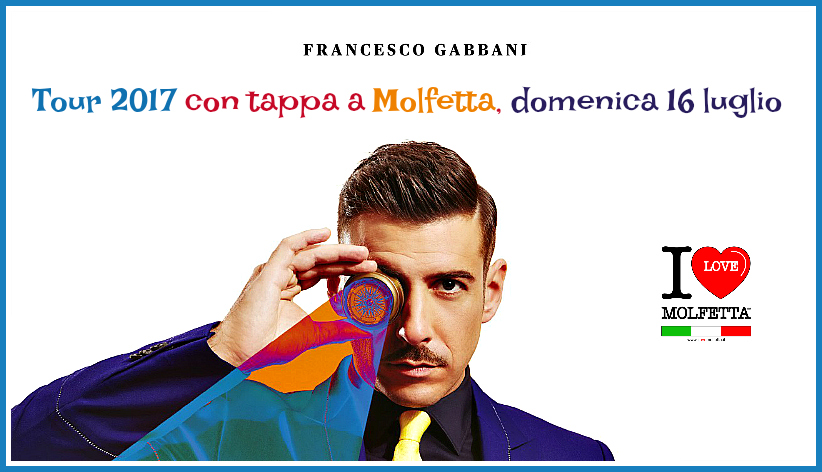 A Molfetta il tour estivo di Francesco Gabbani