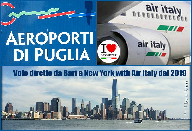 Volo diretto da Bari a New York with Air Italy dal 2019