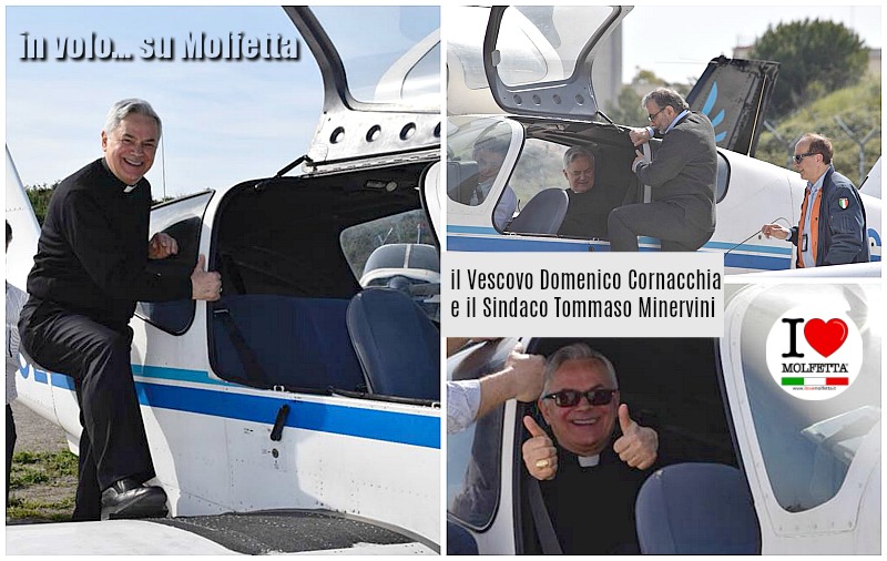 Il Vescovo e il Sindaco in volo su Molfetta