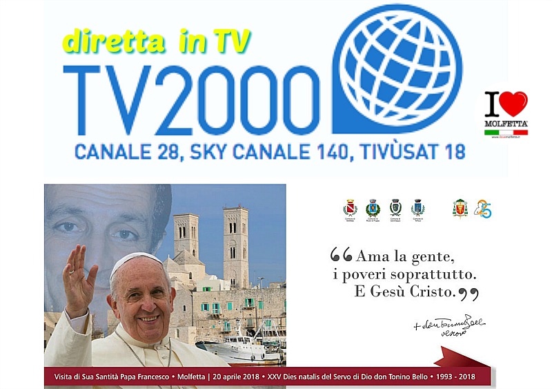 Diretta TV2000  Papa Francesco in Puglia da don Tonino Bello