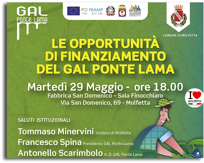 Il GAL Ponte Lama presenta le opportunita' di finanziamento