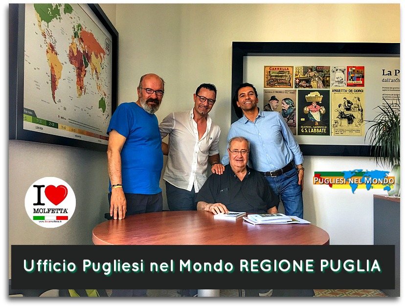 Don Giuseppe de Candia in visita agli uffici dei Pugliesi nel mondo