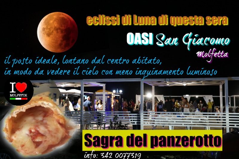 Questa sera Oasi San Giacomo, a Molfetta, non solo eclissi di luna... 