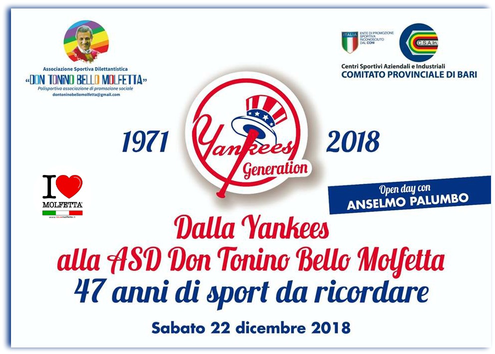 47 anni di sport a Molfetta: dalla Yankees alla ASD don Tonino Bello