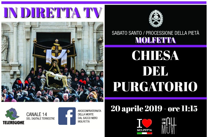 La processione del Sabato Santo da Molfetta  in diretta TV e social