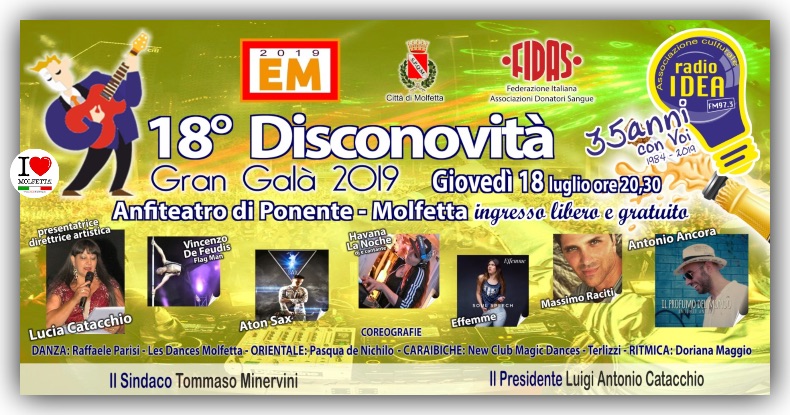 XVIII edizione del Gran Gala' Disconovita' a Molfetta