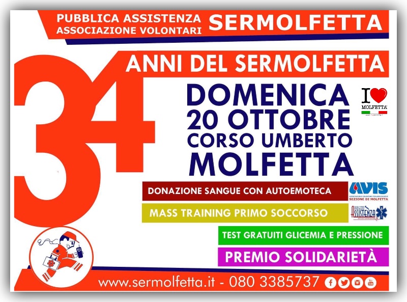 Il Sermolfetta compie 34 anni: si festeggia domenica 20